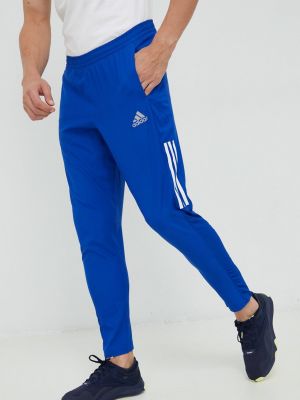 Spodnie sportowe z nadrukiem Adidas Performance niebieskie