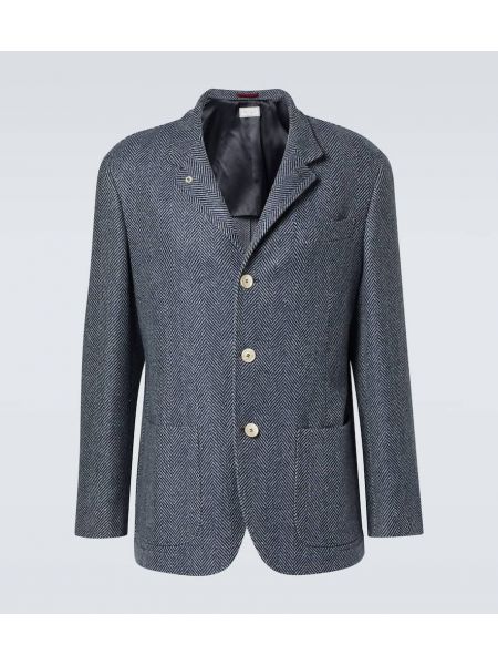 Kaschmir silke ull blazer Brunello Cucinelli blå