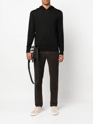 Vilnonis džemperis su gobtuvu Emporio Armani juoda