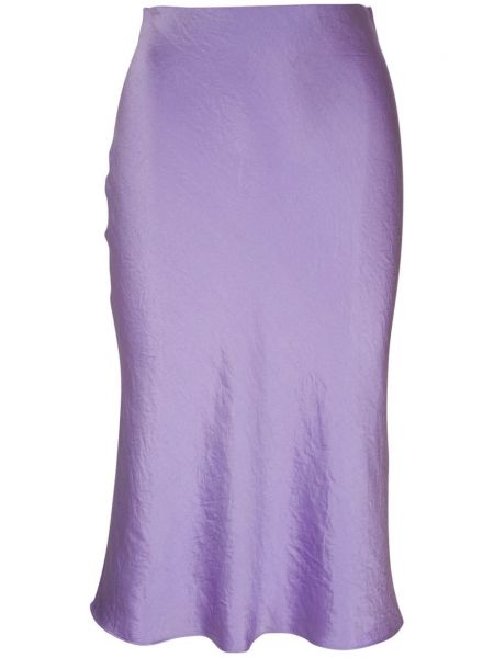 Saténové pouzdrová sukně Vince fialové