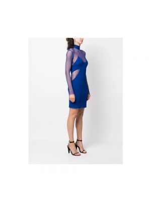 Mini vestido de malla Tom Ford azul