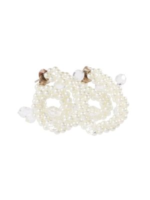 Białe kolczyki z perełkami Simone Rocha