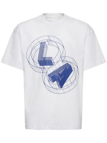 Памучна тениска с принт от джърси Lifted Anchors бяло