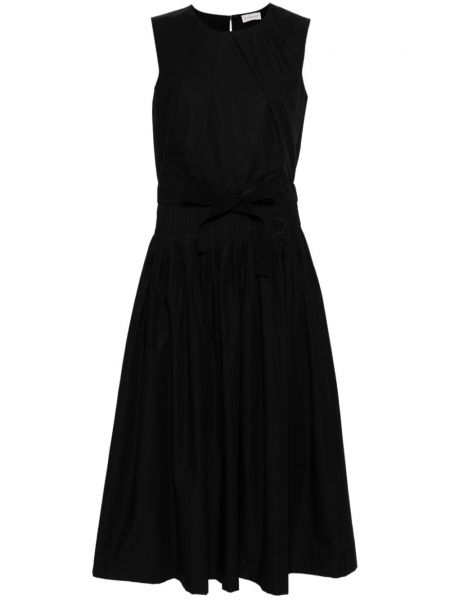 Πλισέ μίντι φόρεμα Moncler μαύρο