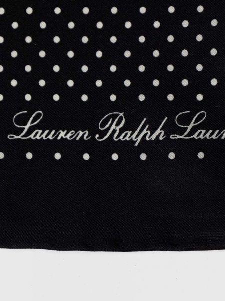 Svilena marama s printom Lauren Ralph Lauren crna