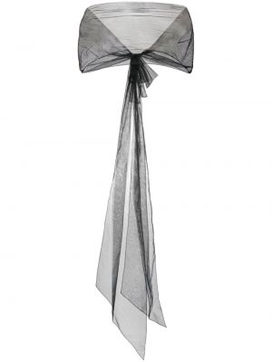 Tylová kravata s mašľou Maison Margiela čierna