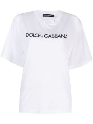 Kokvilnas t-krekls ar apdruku Dolce & Gabbana