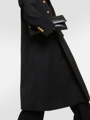 Vlněný kabát Balmain černý