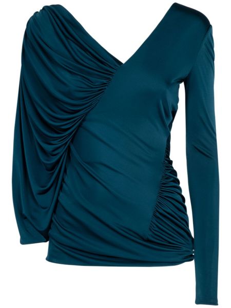 Viszkóz mini ruha Saint Laurent kék