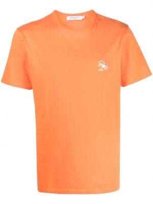 Pamut póló Maison Kitsuné narancsszínű