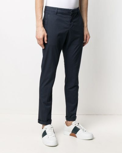 Bavlněné slim fit kalhoty Dondup modré