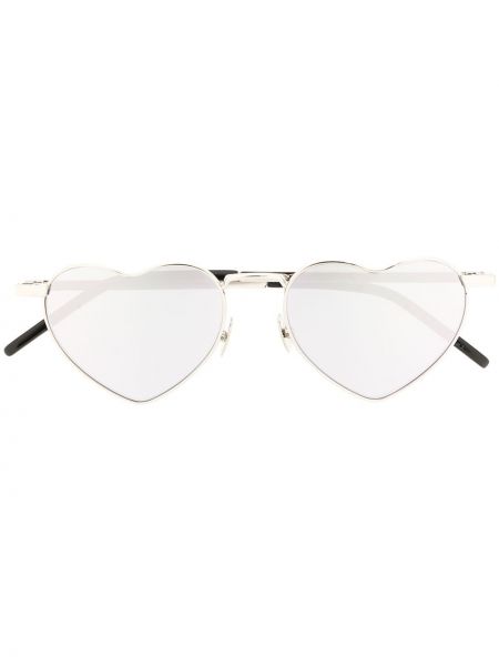 Gafas de sol con corazón Saint Laurent Eyewear plateado