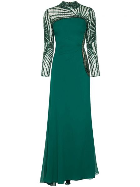 Robe fendue à paillettes Gemy Maalouf vert