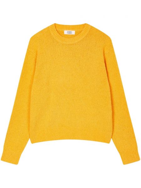 Długi sweter z okrągłym dekoltem Studio Tomboy żółty