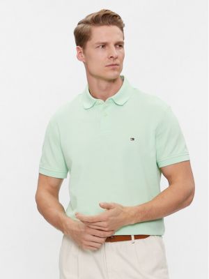 Тениска с копчета Tommy Hilfiger зелено