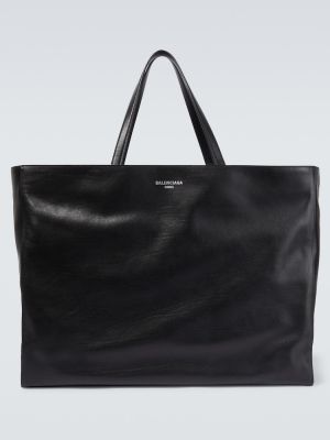 Kožna shopper torbica Balenciaga crna