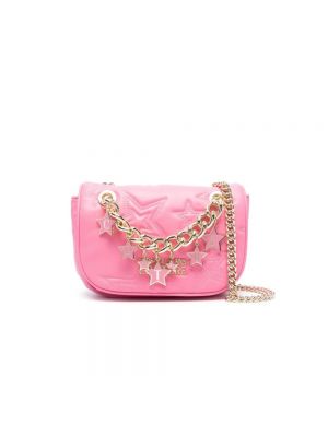 Pikowana torba na ramię w gwiazdy Versace Jeans Couture różowa