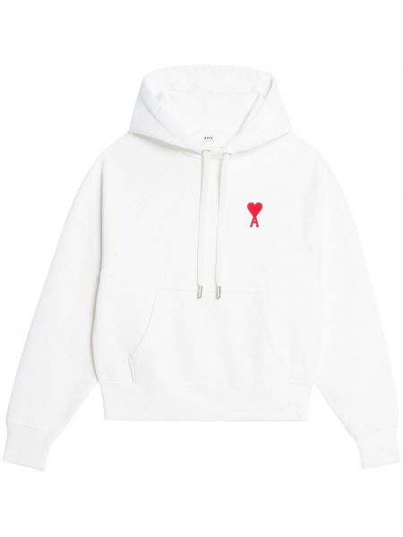 Långärmad hoodie Ami Paris vit