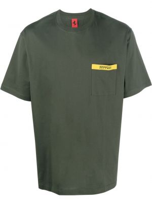 Тениска с принт Ferrari зелено