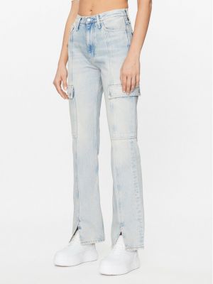 Priliehavé bootcut džínsy Calvin Klein Jeans modrá