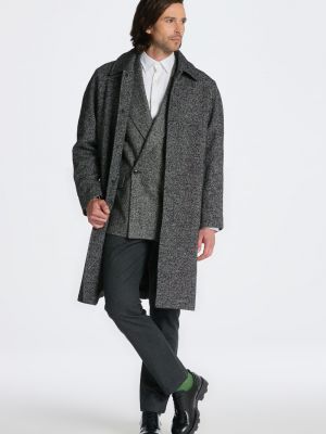 Laza szabású gyapjú kabát Gant fekete