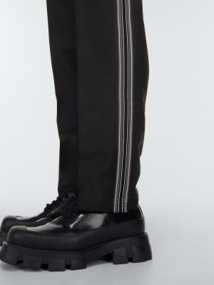 Mohérové vlněné kalhoty Prada černé