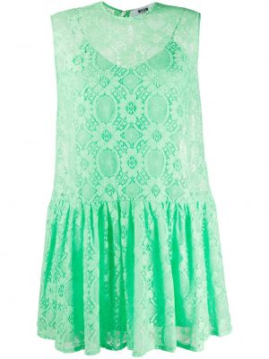 Αμάνικο φόρεμα με δαντέλα Msgm πράσινο