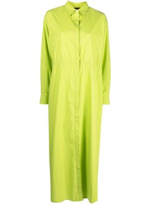 Βαμβακερή φόρεμα Roberto Collina πράσινο