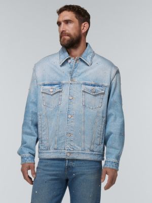 Kokvilnas džinsa jaka ar radzēm Valentino zils
