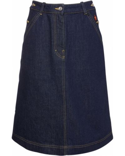 Bavlněné džínová sukně Kenzo Paris modré
