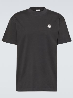 Kokvilnas t-krekls džersija Moncler Genius melns