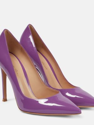 Patent læder læder pumps Gianvito Rossi lilla