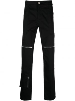 Pantaloni cu picior drept slim fit cu buzunare Moschino negru