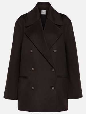 Abrigo corto de lana Totême marrón