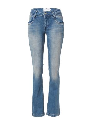 Bavlnené bootcut džínsy s vysokým pásom na zips Freeman T. Porter - modrá
