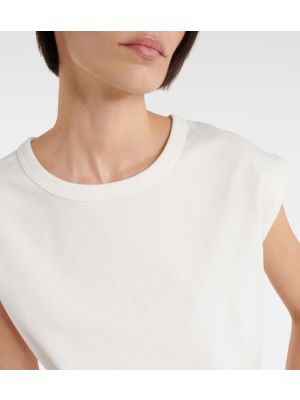 T-shirt di lino di cotone in jersey Lemaire bianco
