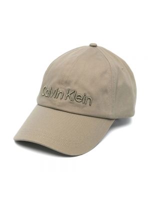 Haftowana czapka z daszkiem Calvin Klein zielona
