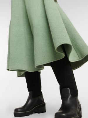 Kašmírová midi sukňa Gabriela Hearst zelená