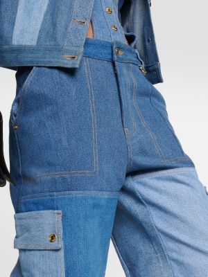 Laia lõikega kõrge vöökohaga teksapüksid Marine Serre sinine