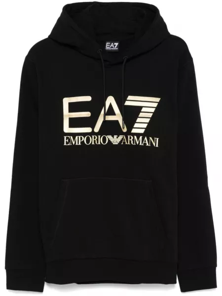 Sweatshirt med print Ea7 Emporio Armani sort