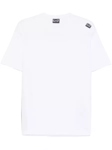 Stribet t-shirt Ea7 Emporio Armani hvid