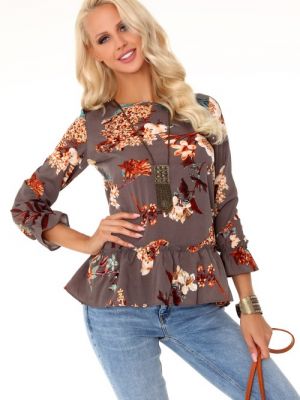 Bluza s cvjetnim printom Merribel smeđa