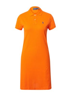 Pamut mini ruha Polo Ralph Lauren narancsszínű
