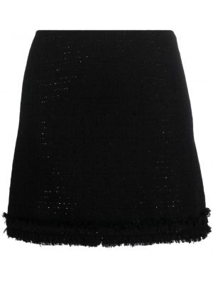 Jupe courte à paillettes en tweed Versace noir