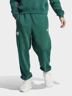 Laza szabású fleece alsó Adidas zöld