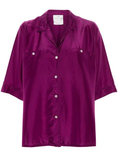 Svilena srajca Forte_forte vijolična