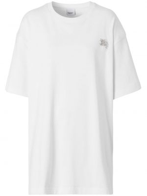 T-shirt con cristalli Burberry bianco