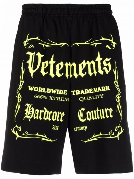 Pantalones cortos deportivos con estampado Vetements negro