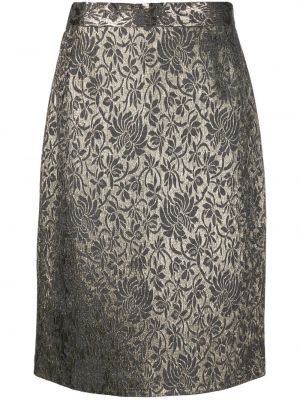 Bavlněné pouzdrová sukně s vysokým pasem na zip Gianfranco Ferré Pre-owned - zlato