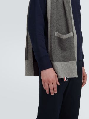 Sciarpa di lana Thom Browne grigio